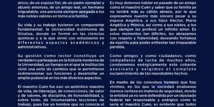HÉCTOR MELESIO CUÉN OJEDA: UN SER HUMANO, CIUDADANO, UNIVERSITARIO Y POLÍTICO EJEMPLAR.