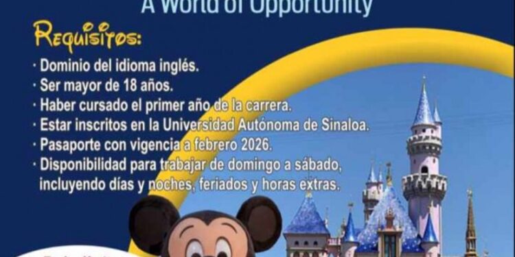 Promueve la UAS el programa cultural de Intercambio “Un mundo de oportunidades”, para trabajar durante tres meses en Disney, en Orlando