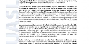 ¡Respaldo total! Universitarios arriban a la SEGOB manifestando su apoyo a Robespierre Lizárraga en la reunión que mantendrá con el Gobernador y la secretaria Luisa María Alcalde