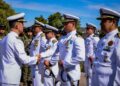 Rocha Moya asiste como invitado a la ceremonia de entrega-recepción del mando de armas de la Octava Zona Naval