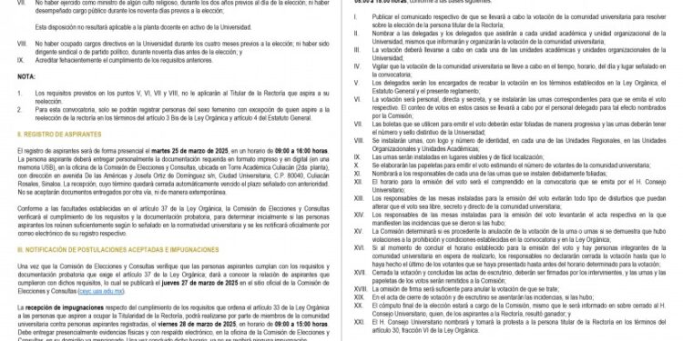 ELECCIÓN DE LA PERSONA TITULAR DE LA RECTORÍA PERIODO 2025-2029