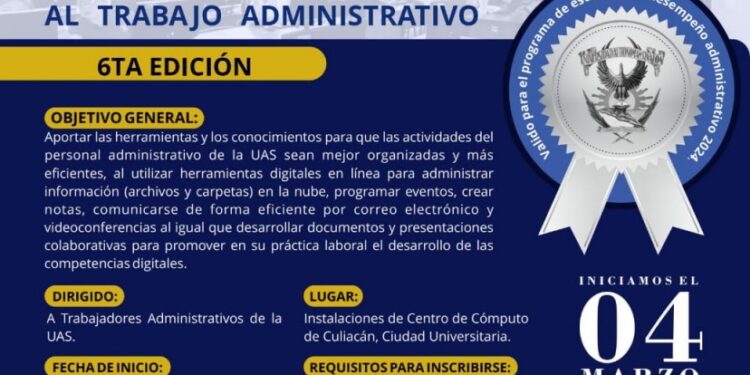 La Universidad, en coordinación con el SUNTUAS, inicia la sexta edición del Diplomado en Competencias Digitales Aplicadas al Trabajo Administrativo